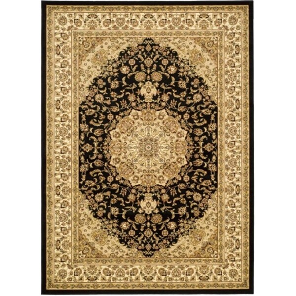 Safavieh Lyndhurst 7.75 ft. x 10.75 ft. Machine Made Large Rectangle Rug - Black-Ivory LNH222A-8 - main